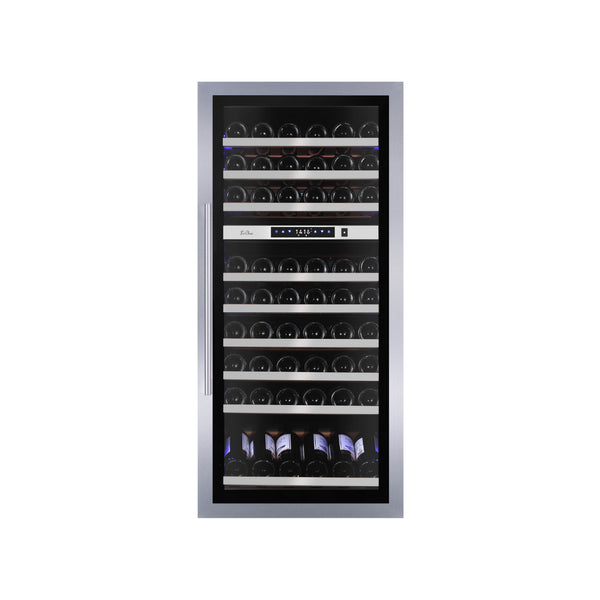 Cave à vin inox 2 zones - 72 bouteilles - +5/+20°C et +5/+20°C