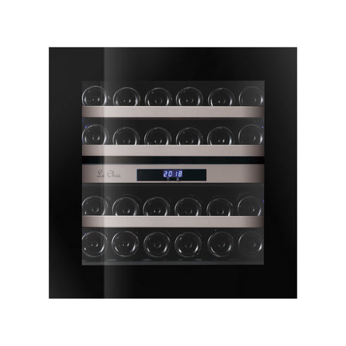 Cave à vin noir 2 zones - 24 bouteilles - +5/+10°C et +10/+18°C