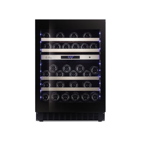 Cave à vin noir 2 zones - 45 bouteilles - +5/+10°C et +15/+20°C