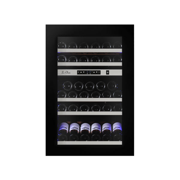 Cave à vin noir 2 zones - 46 bouteilles - +5/+10°C et +10/+20°C