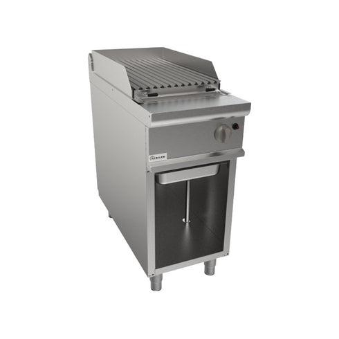 Grillade à pierres volcaniques sur meuble ouvert 400x900x850mm