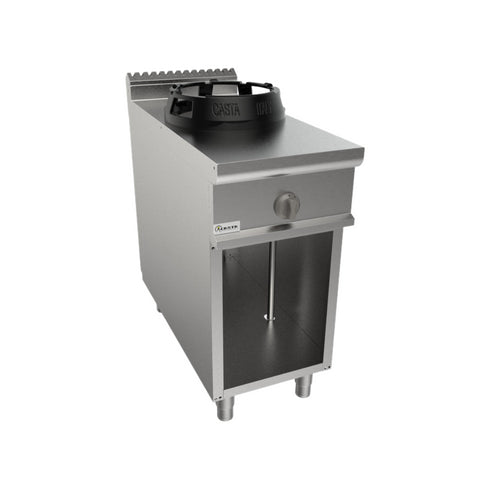 Cuisinière Wok à gaz sur meuble ouvert 400x900x850mm 14kW