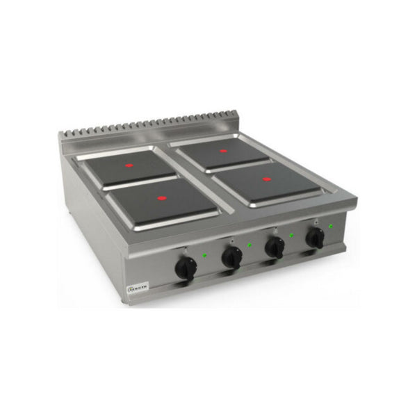 Cuisinière électrique 4 feux à poser 800x900x270mm 16kW