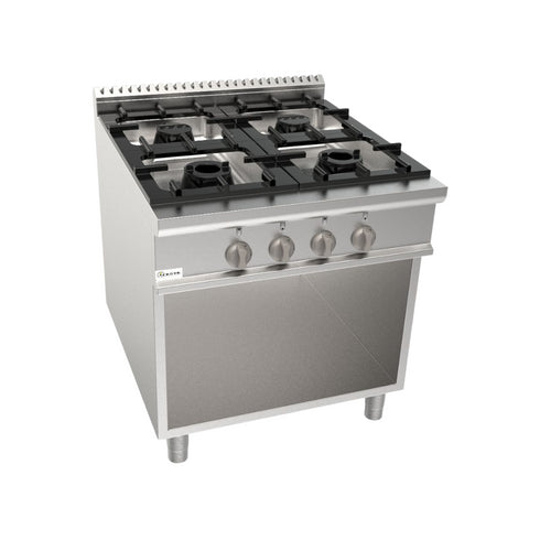 Cuisinière gaz sur meuble ouvert 4 feux 800x900x850mm 29