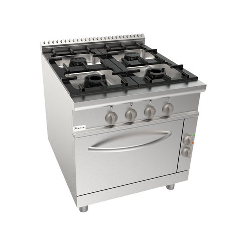 Cuisinière gaz sur four électrique 4 feux 800x900x850mm 29