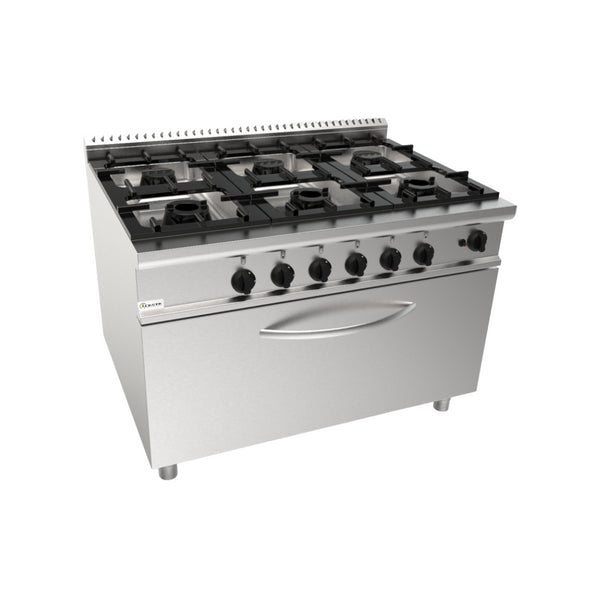 Cuisinière gaz sur four gaz 6 feux 1200x900x850mm 56