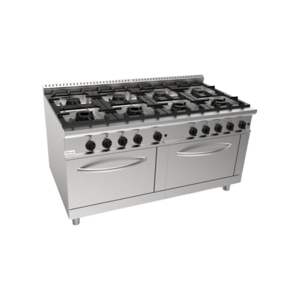 Cuisinière gaz sur 2 fours gaz 8 feux 1600x900x850mm 75kW