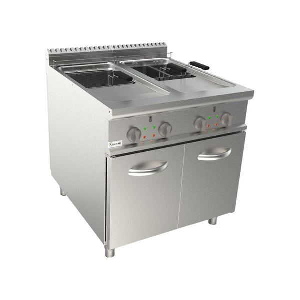Friteuse électrique sur meuble avec porte 2x17L 800x900x850mm 33kW