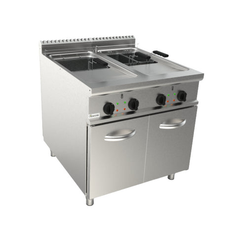 Friteuse électrique sur meuble avec porte 2x21L 800x900x850mm 40kW