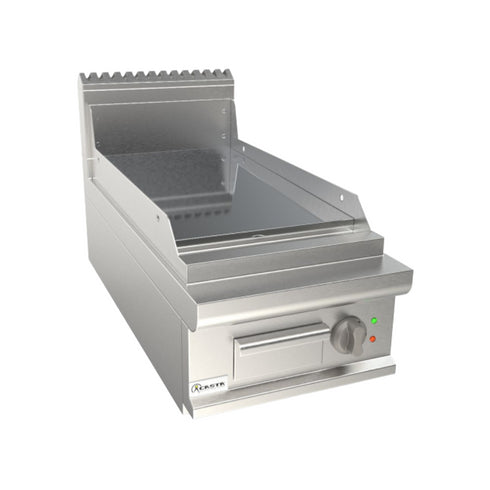 Plancha plaques à snacker lisse chromée électrique à poser 400x900x270mm
