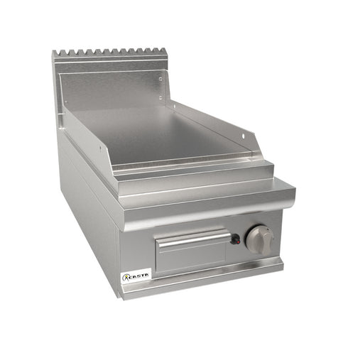 Plancha plaques à snacker lisse chromée à gaz à poser 400x900x270mm