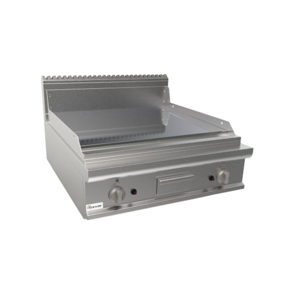 Plancha plaques à snacker lisse chromée à gaz à poser 800x900x270mm