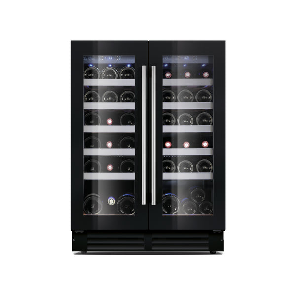 Cave à vin noir 2 zones - 38 bouteilles - +5/+18°C