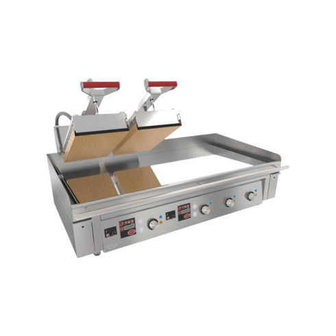 Plancha électrique à poser 4 zones + 2 presses CLAM - Puissance : 28 kW 400V