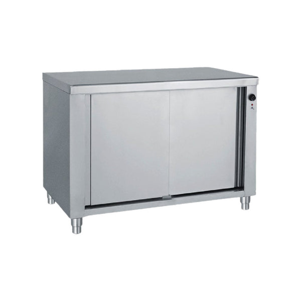 Meuble chauffant +30/+90°C - 2 portes coulissantes - 2 niveaux - 1400x700x850mm