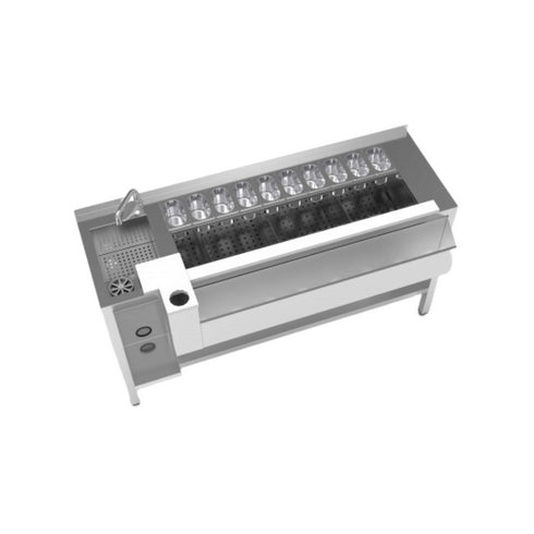 Table cocktail non réfrigérée avec évier à gauche - 1600x745x900mm