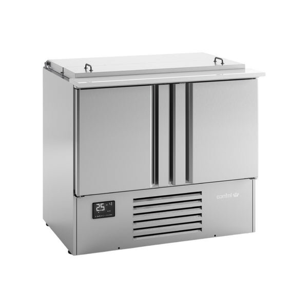 Saladette ouverte réfrigérée positive 0/+6°C 2 portes 978x700x885mm