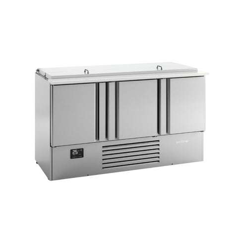 Saladette ouverte réfrigérée positive 0/+6°C 3 portes 1460x700x885mm