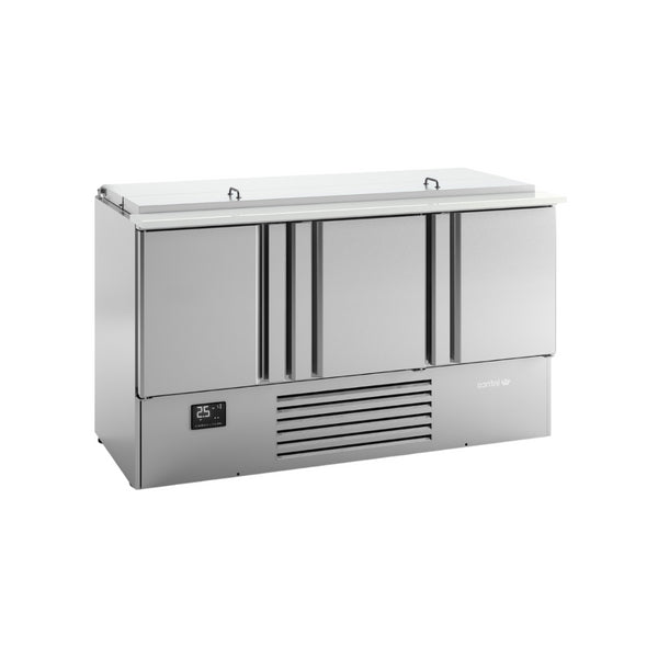 Saladette ouverte réfrigérée positive 0/+6°C 3 portes 1460x700x885mm