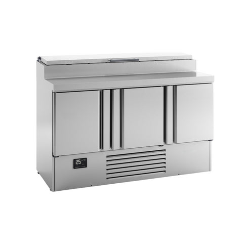 Saladette réfrigérée positive 0/+6°C 3 portes 1460x700x885mm