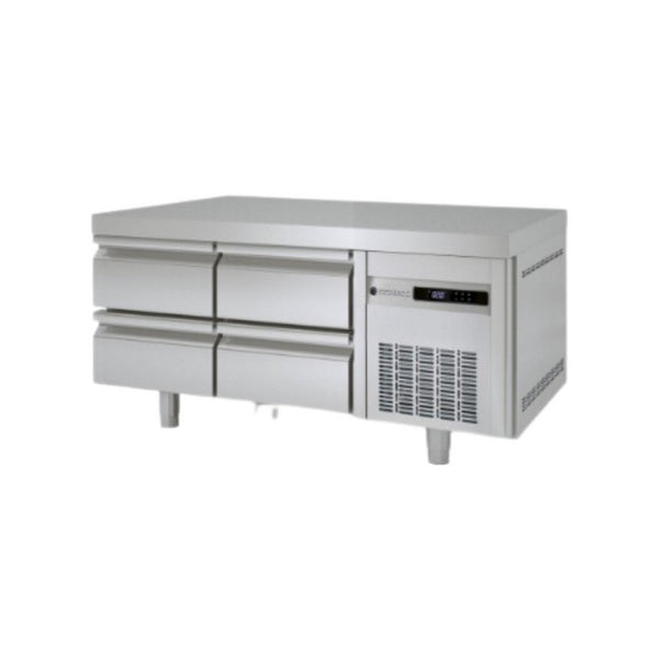Soubassement réfrigérée positive -2/+8°C gamme TOP - 4 tiroirs GN 1/1 - 1345x700x600mm