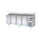 Meuble de préparation saladette bac GN 1/6 réfrigérée postivie 0/+8°C gamme TOP - 4 portes - 2245x700x850mm
