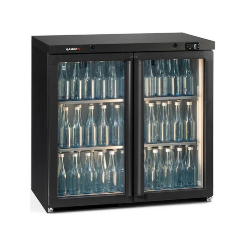 Arrière-bar 2 portes battantes vitrées