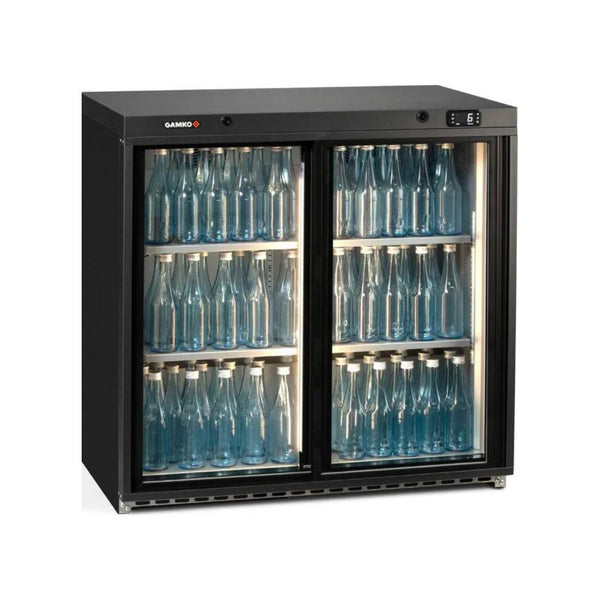 Arrière-bar 2 portes coulissantes vitrées