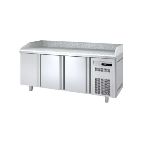 Meuble à pizza 600 réfrigérée positive 0/+8°C gamme TOP - 3 portes - 2020x600x850mm