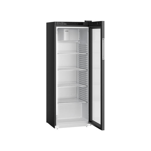 Armoire réfrigérée à boisson positive ventilée en époxy noir 1 porte vitrée - 347 litres