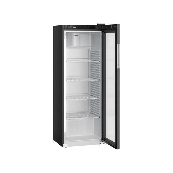Armoire réfrigérée à boisson positive ventilée en époxy noir 1 porte vitrée - 347 litres