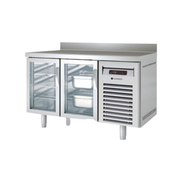 Meuble GN 1/1 réfrigérée positive -2/+8°C gamme TOP - 2 portes vitrées - 1345x700x850mm