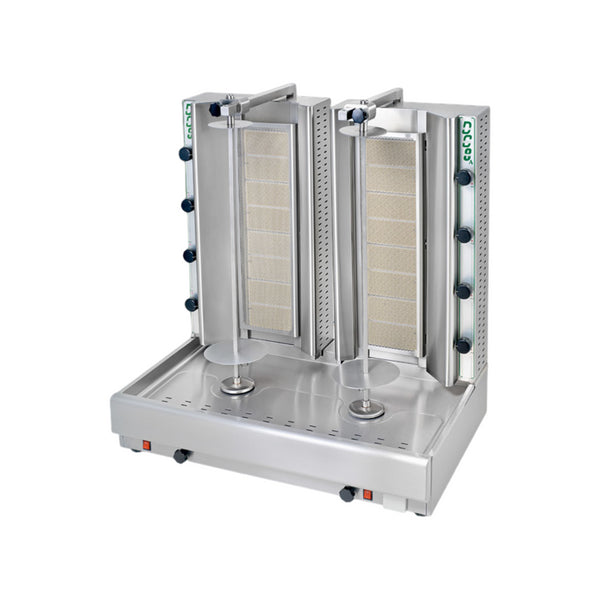 Machine à kebab gaz double 8 zones 940x640x990mm