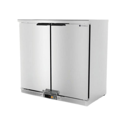 Arrière bar en inox 2 portes pleines battantes +2/+8°C - 925x520x850mm
