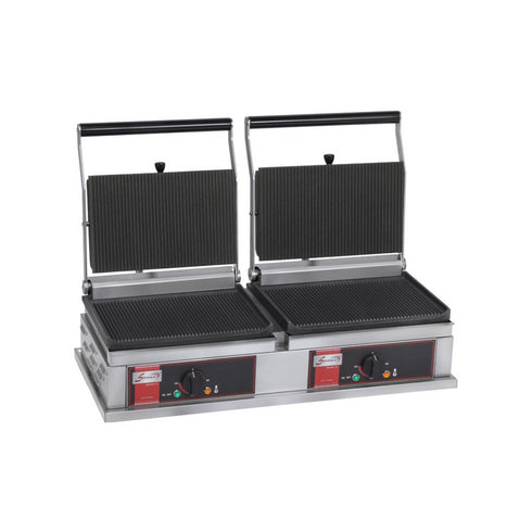 Panini double en fonte rainurée - 800x429x301mm - 2x3 kW Mono 230V