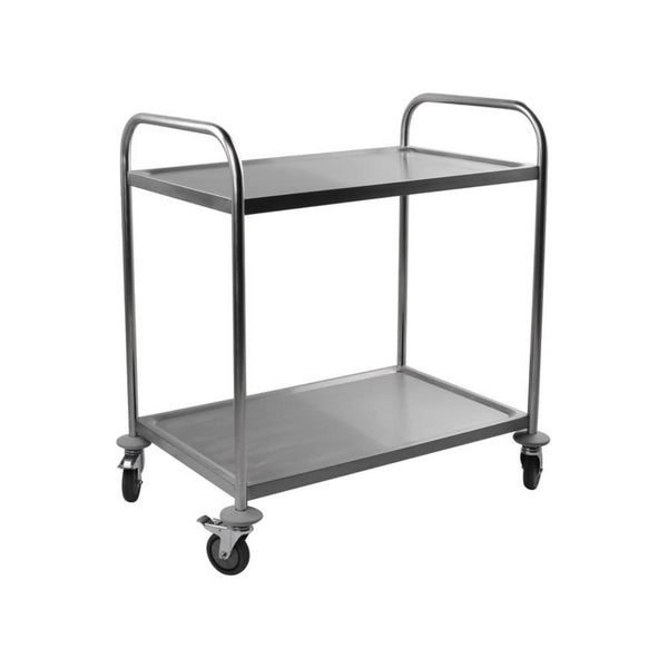 Chariot de service en inox sur 2 niveaux 845x525x940mm