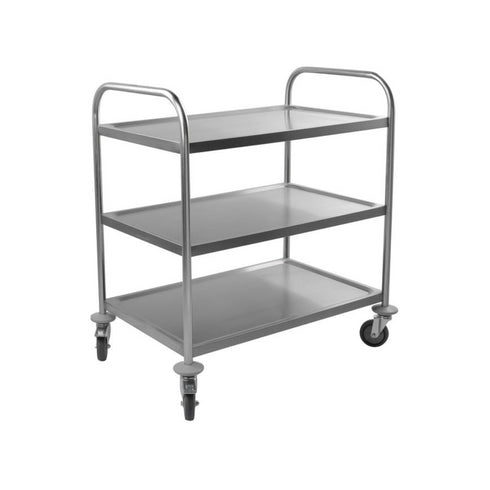 Chariot de service en inox sur 3 niveaux 845x525x940mm