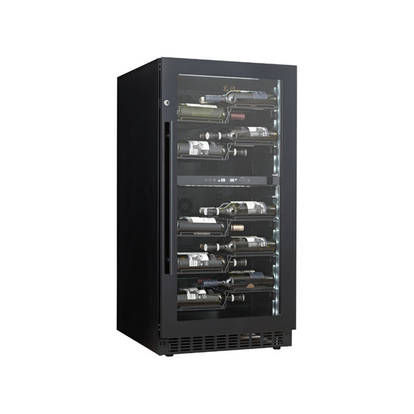 Cave à vin noir 2 zones - 56 bouteilles - +5/+12°C et +12/+20°C