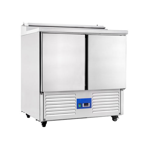 Saladette réfrigérée positive -2/+8°C 2 portes 900x700x1025mm