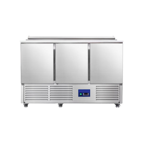 Saladette réfrigérée positive +2/+8°C 3 portes 1365x700x885mm