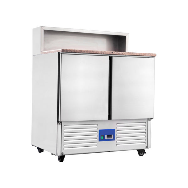 Table à pizza réfrigérée positive +2/+8°C 2 portes 900x700x885mm