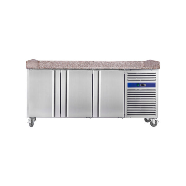 Table à pizza réfrigérée positive -2/+8°C Granit 3 portes 2045x800x960mm