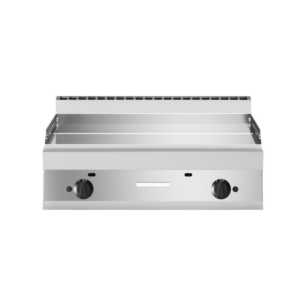 Plancha plaques à snacker lisse chromée à gaz à poser 1000x650x300mm 11