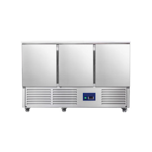 Table réfrigérée positive +2/+8°C 3 portes 1365x700x885mm