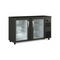 Arrière bar noir 2 portes vitrées battantes +2/+8°C - 1465x530x850mm