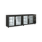 Arrière bar noir 4 portes vitrées battantes +2/+8°C - 2545x530x850mm