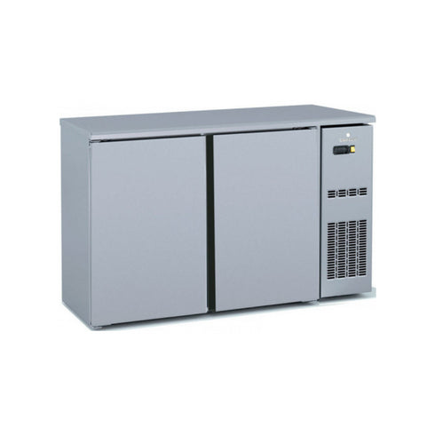 Arrière bar en inox 2 portes pleines battantes +2/+8°C - 1465x530x850mm