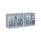 Arrière bar en inox 3 portes vitrées battantes +2/+8°C - 2005x530x850mm