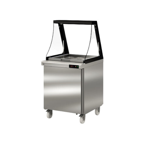 Meuble salade-bar avec vitre frontale rabattable réfrigérée positive 0/+8°C gamme TOP - 701x830x915/1551mm