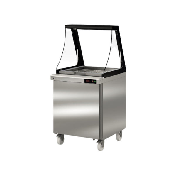 Meuble salade-bar avec vitre frontale rabattable réfrigérée positive 0/+8°C gamme TOP - 701x830x915/1551mm